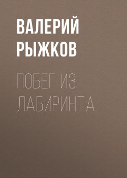 Книга "Побег из Лабиринта" – Валерий Рыжков, 2018